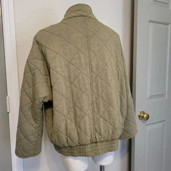 Bagatelle Collection Tan/Brown/Green Quilted Dolman Sleeve Full Zip Jacket(L) - Picture 8 of 14